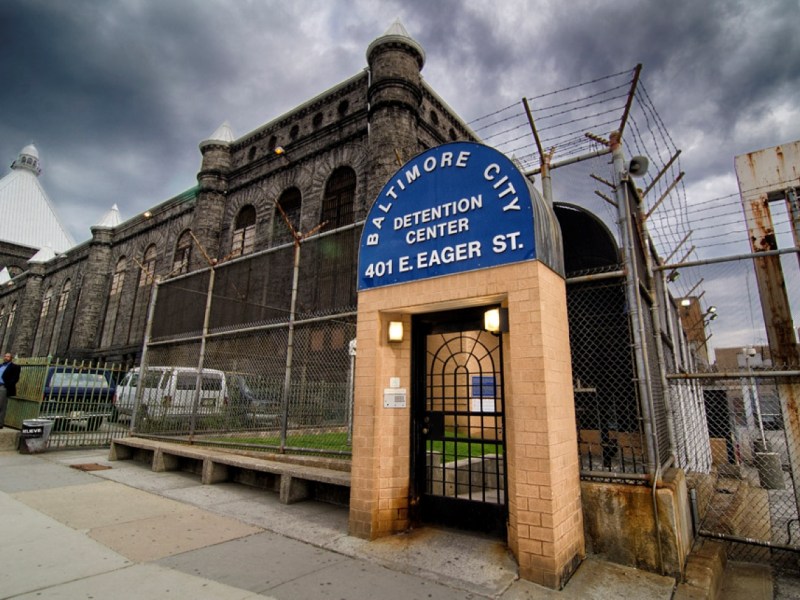 Entrance to the Baltimore City Detention Center, May 1, 2015