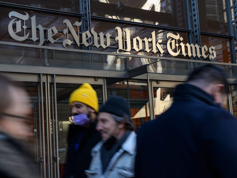 The New York Times Building in New York City on Feb. 1, 2022.