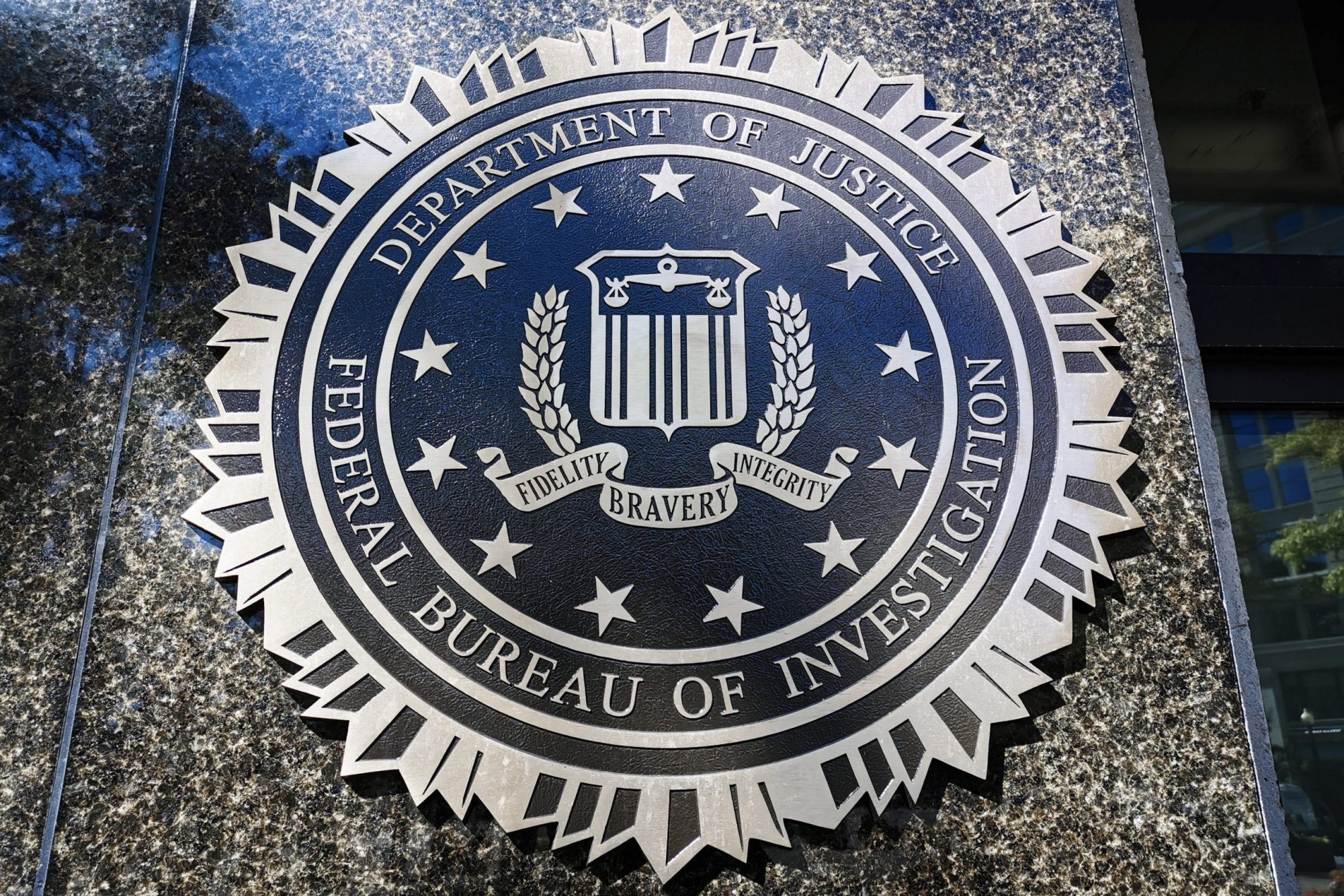 Federal Bureau Of Investigation emblem is seen on the headquarters building in Washington D.C., United States, on October 20, 2022. Photo by Beata Zawrzel/NurPhoto via Getty Images