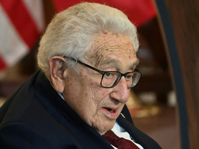 Former US Secretary of State Henry Kissinger attends a luncheon at the US State Department in Washington, DC, on December 1, 2022. Photo by ROBERTO SCHMIDT/AFP via Getty Images