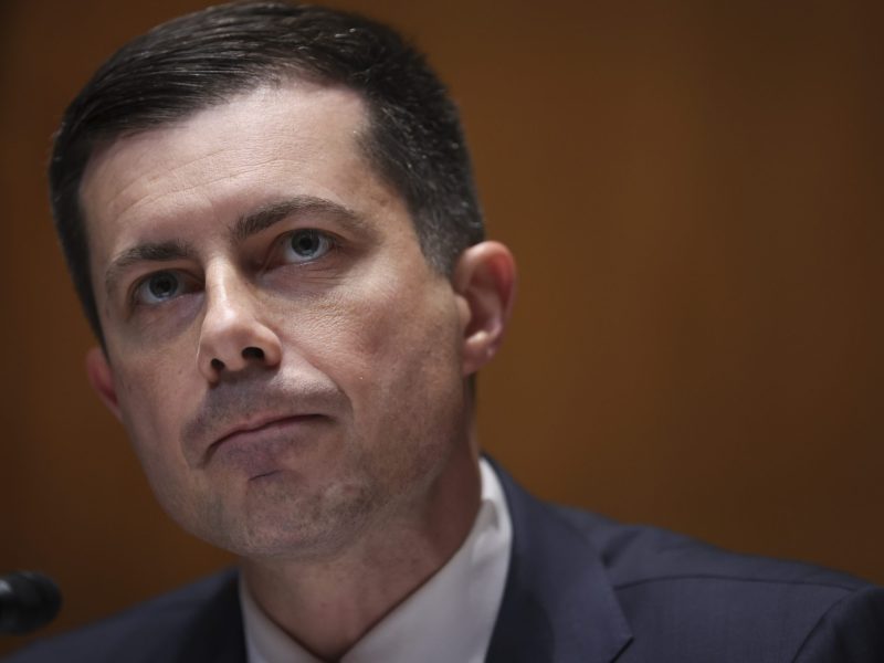 Transportation Secretary Pete Buttigieg testifies before the Senate Subcommittee on Transportation, Housing and Urban Development April 28, 2022, in Washington, DC.