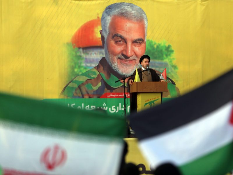 People in Iran listen to the speech by Hezbollah leader Hassan Nasrallah. Photo by Majid Saeedi/Getty Images