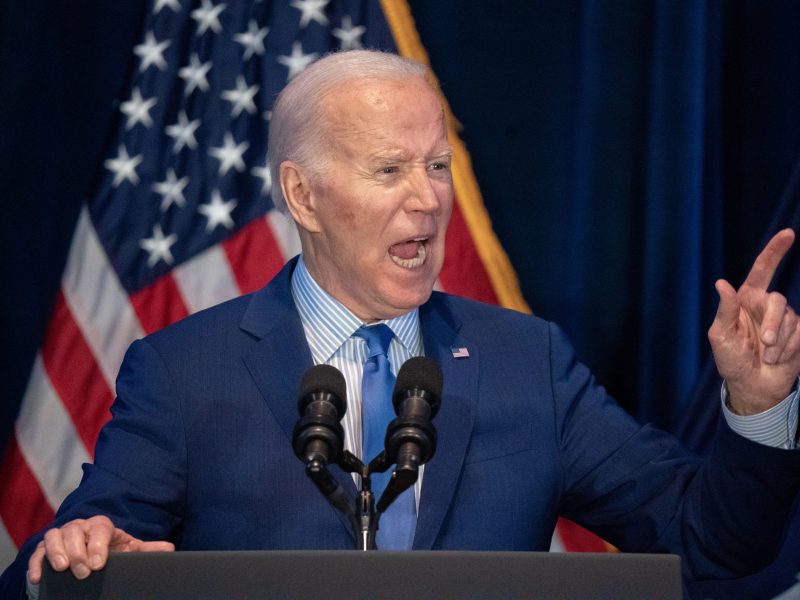 President Joe Biden speaks to a crowd during the South Carolina Democratic Party First in the Nation Celebration and dinner at the state fairgrounds on January 27, 2024 in Columbia, South Carolina. Photo by Sean Rayford/Getty Images