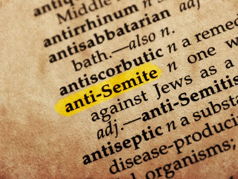 Anti-semite word in old textured dictionary