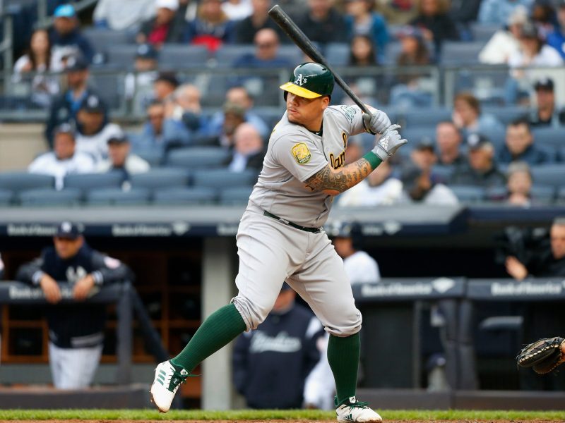 Bruce Maxwell of the Oakland Athletics in action against the New York Yankees at Yankee Stadium on May 12, 2018. Photo by Jim McIsaac/Getty Images
